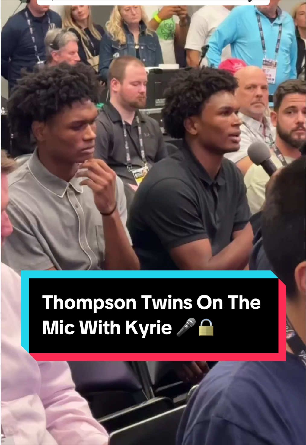 @Kyrie Irving during the 2024 NBA Finals giving the Thompson twins advice on staying locked in deep into the season ✍️🔒