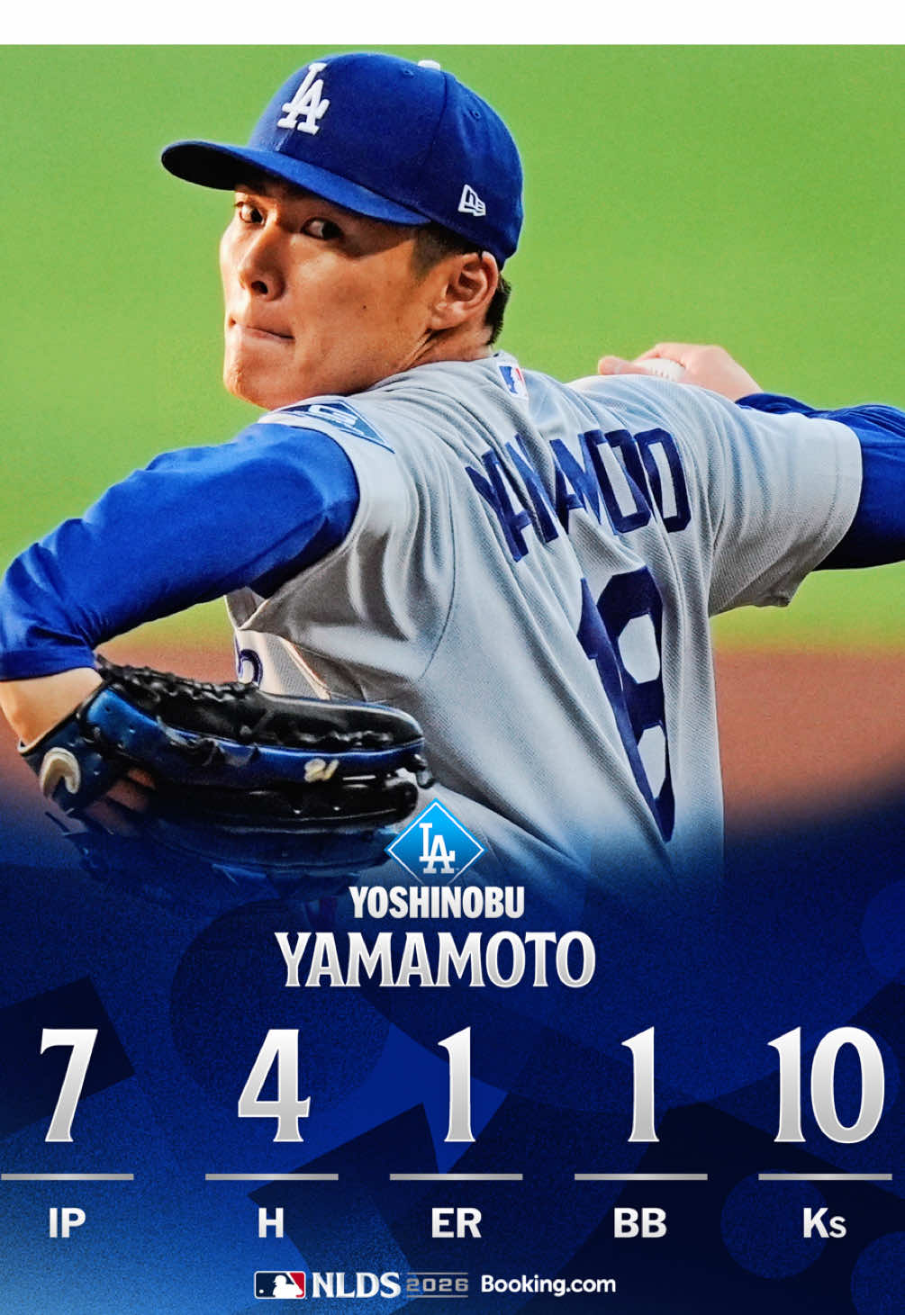 Another stellar performance from Yoshinobu Yamamoto earns him Player of the Game honors!