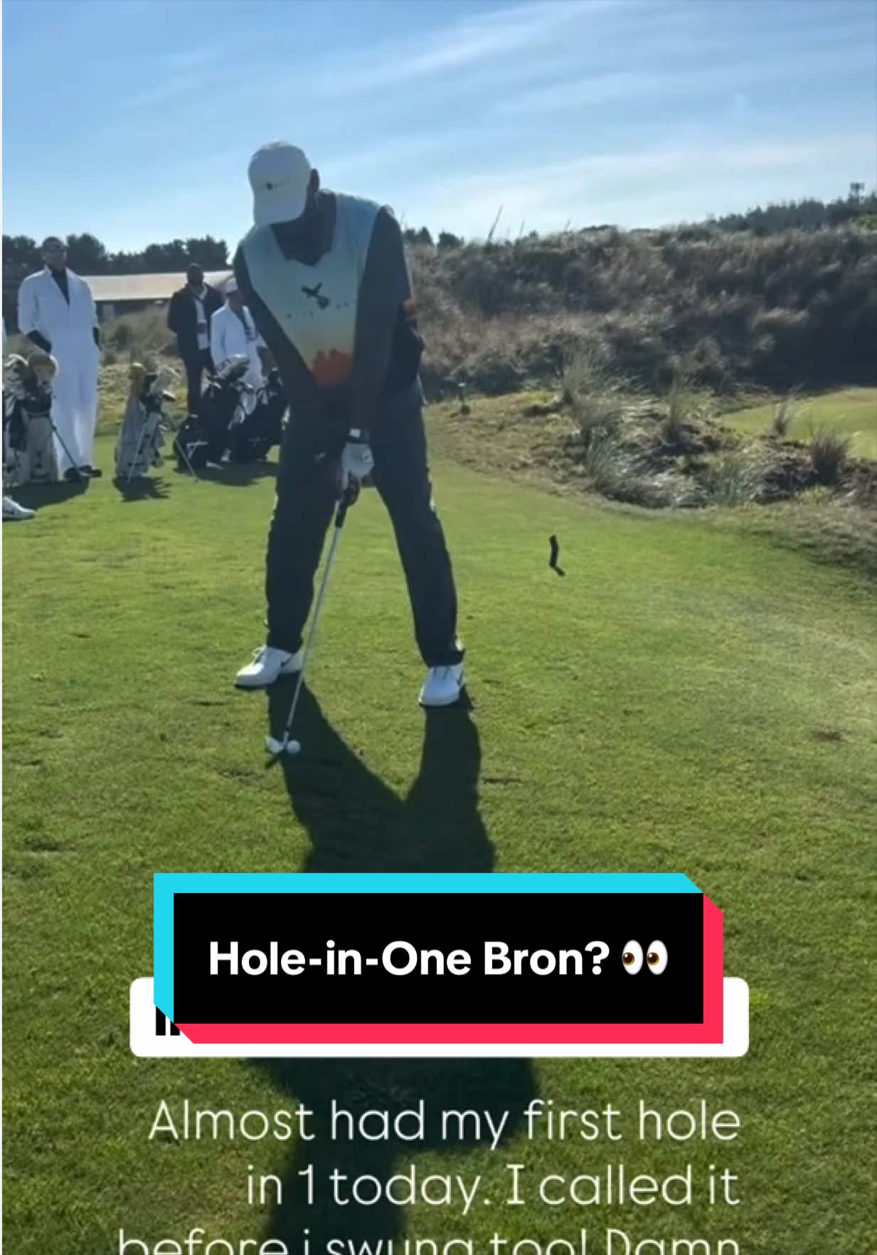 LeBron was just a few feet away from a hole-in-one 🤯⛳ (via: LeBron James/IG) 