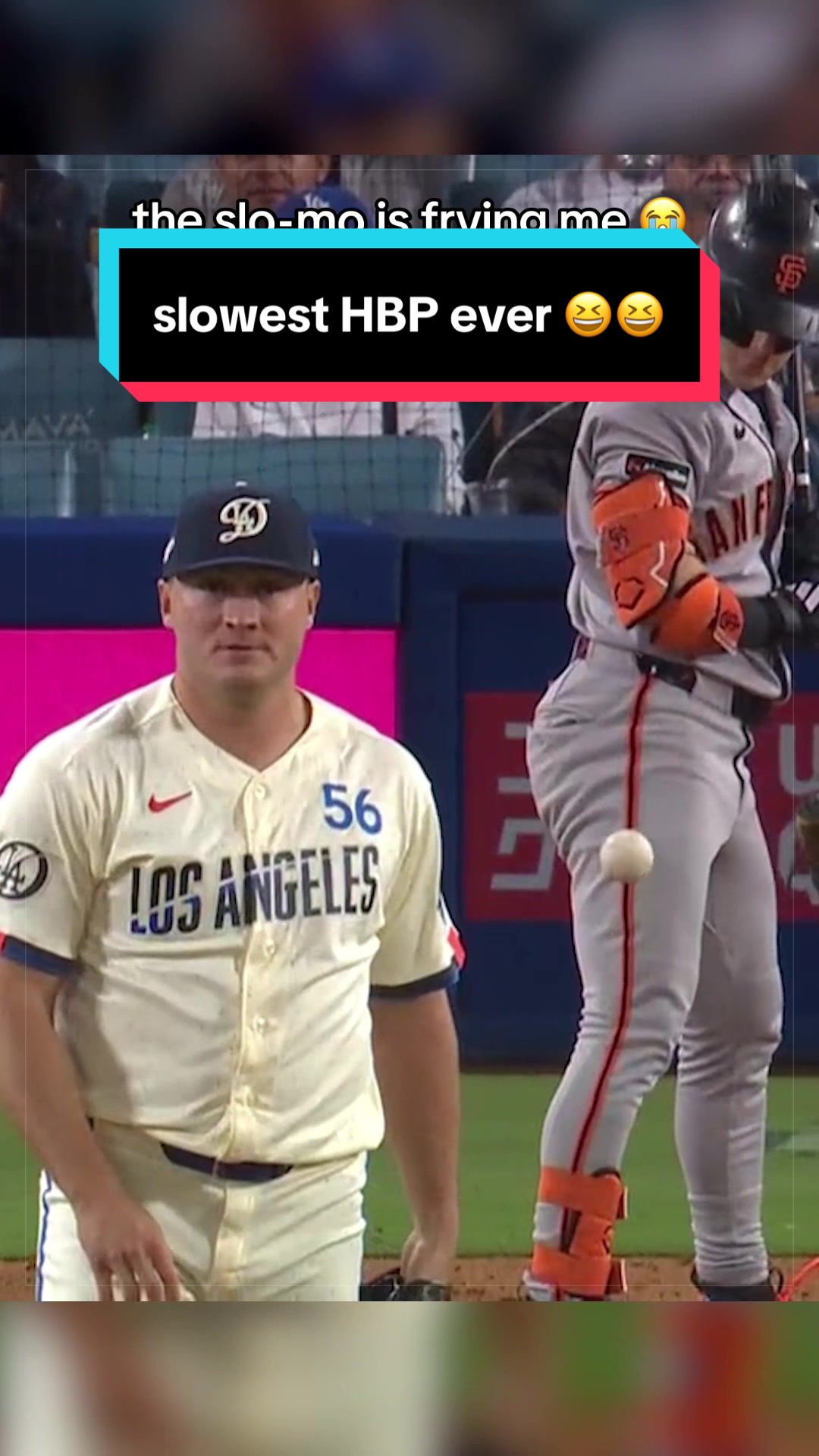The slowest hit-by-pitch ever 😭🤣