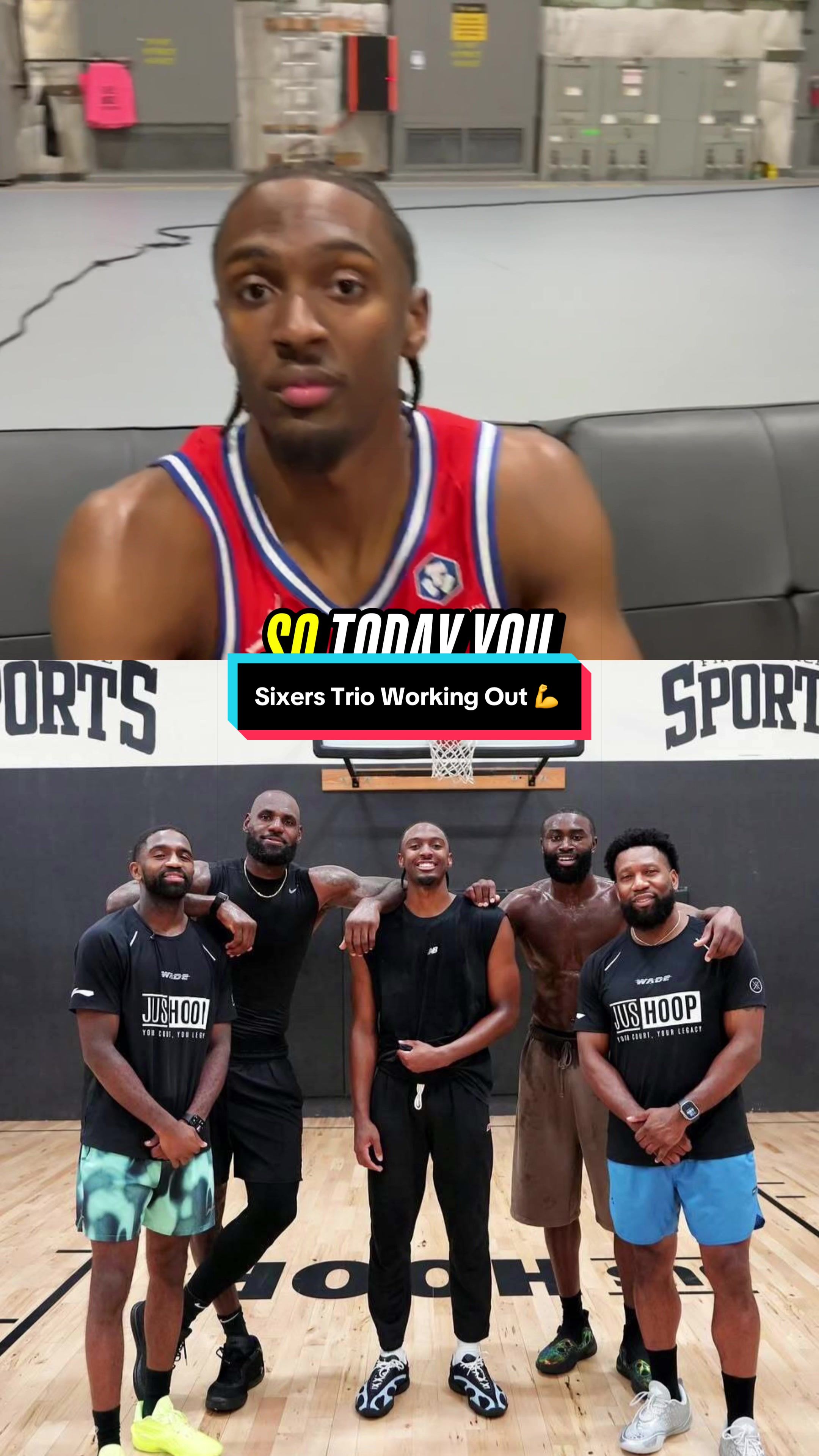 TYRESE MAXEY, JAYLEN BROWN and LEBRON JAMES got into the gym together last month 🔥