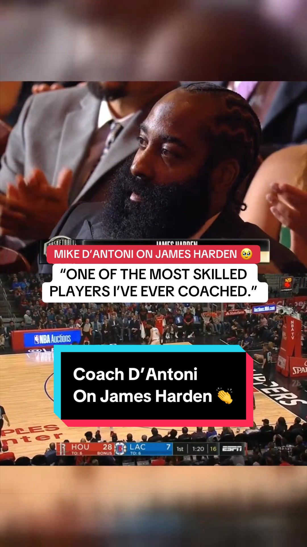 Mike D’Antoni shouts out James Harden during his @Basketball Hall of Fame Class of 2026 Enshrinement Speech 🥹👏 