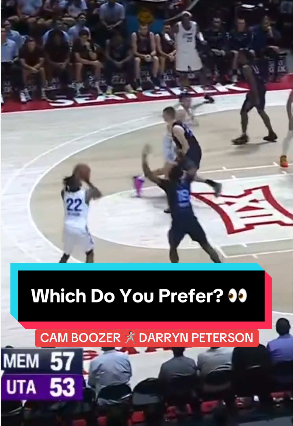 Cam Boozer and Darryn Peterson trade a pair of three’s 🥵 