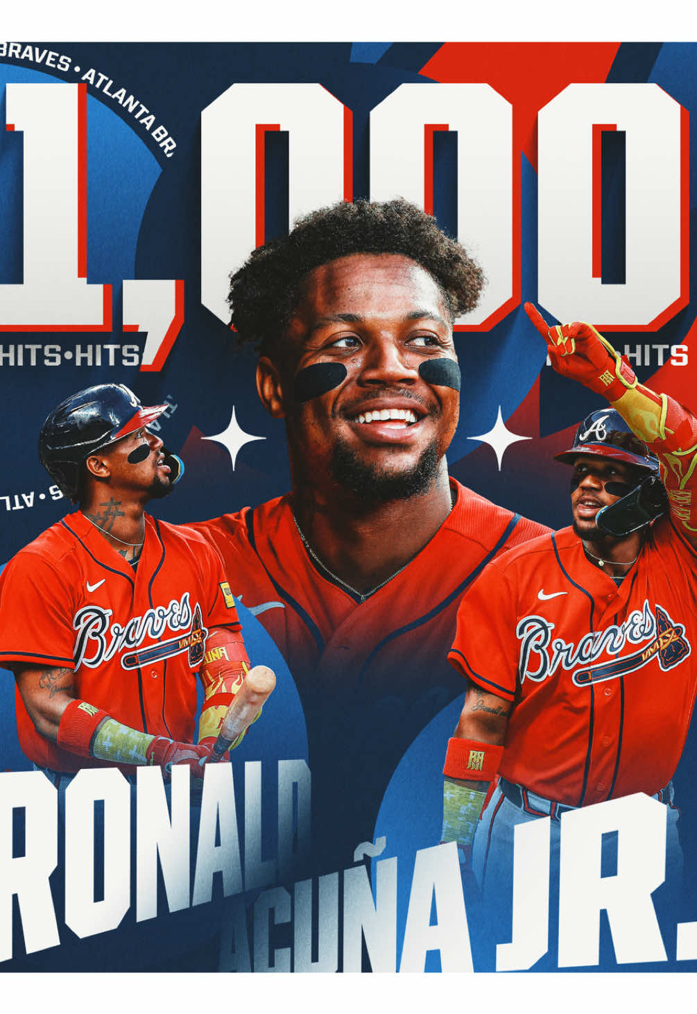 Ronald Acuña Jr. reaches 1,000 career hits with a very Ronald Acuña Jr. hit 😮‍💨 