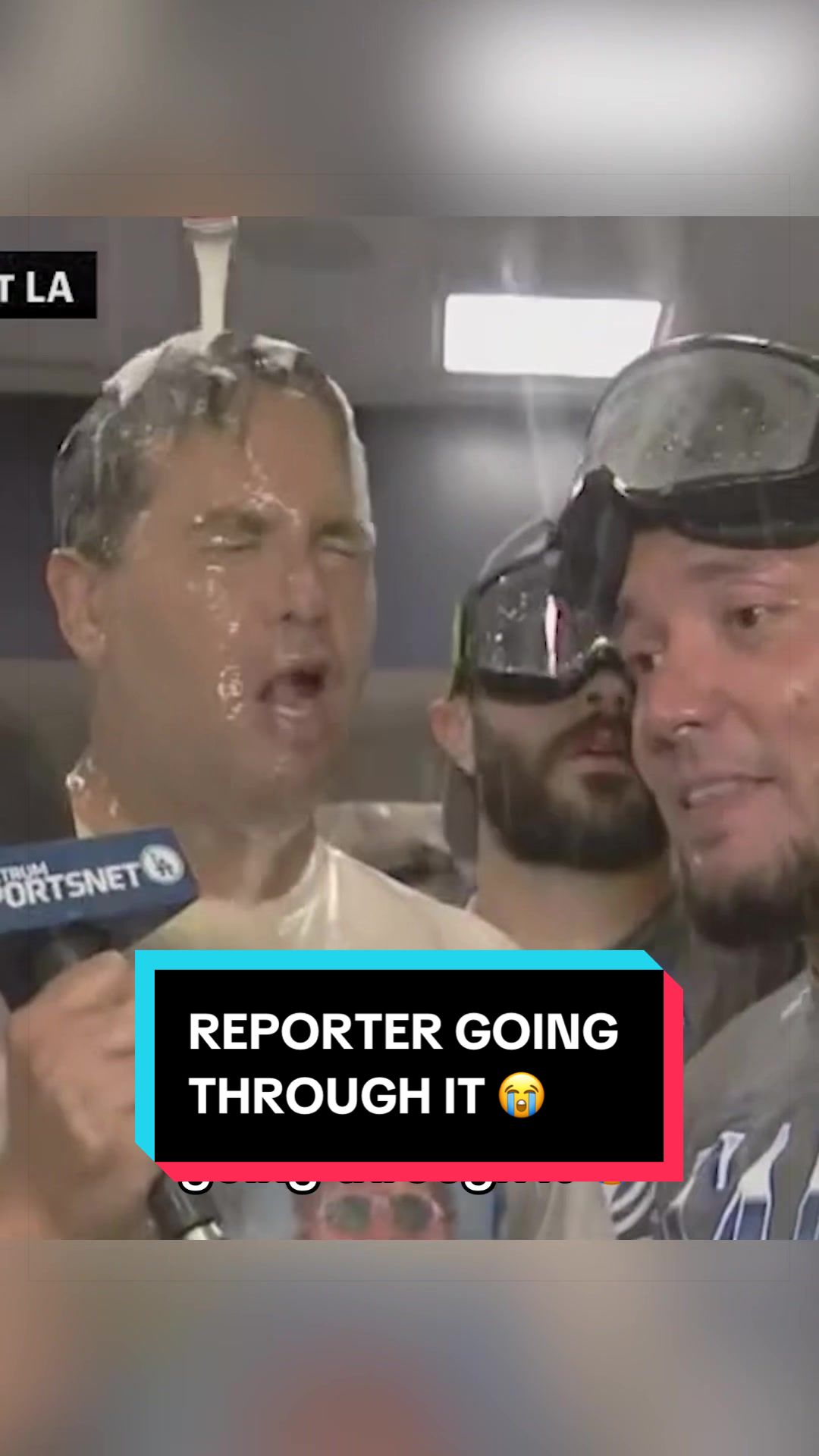 The atmosphere in the Dodgers clubhouse was WILD after clinching a spot in the NLCS 🤣