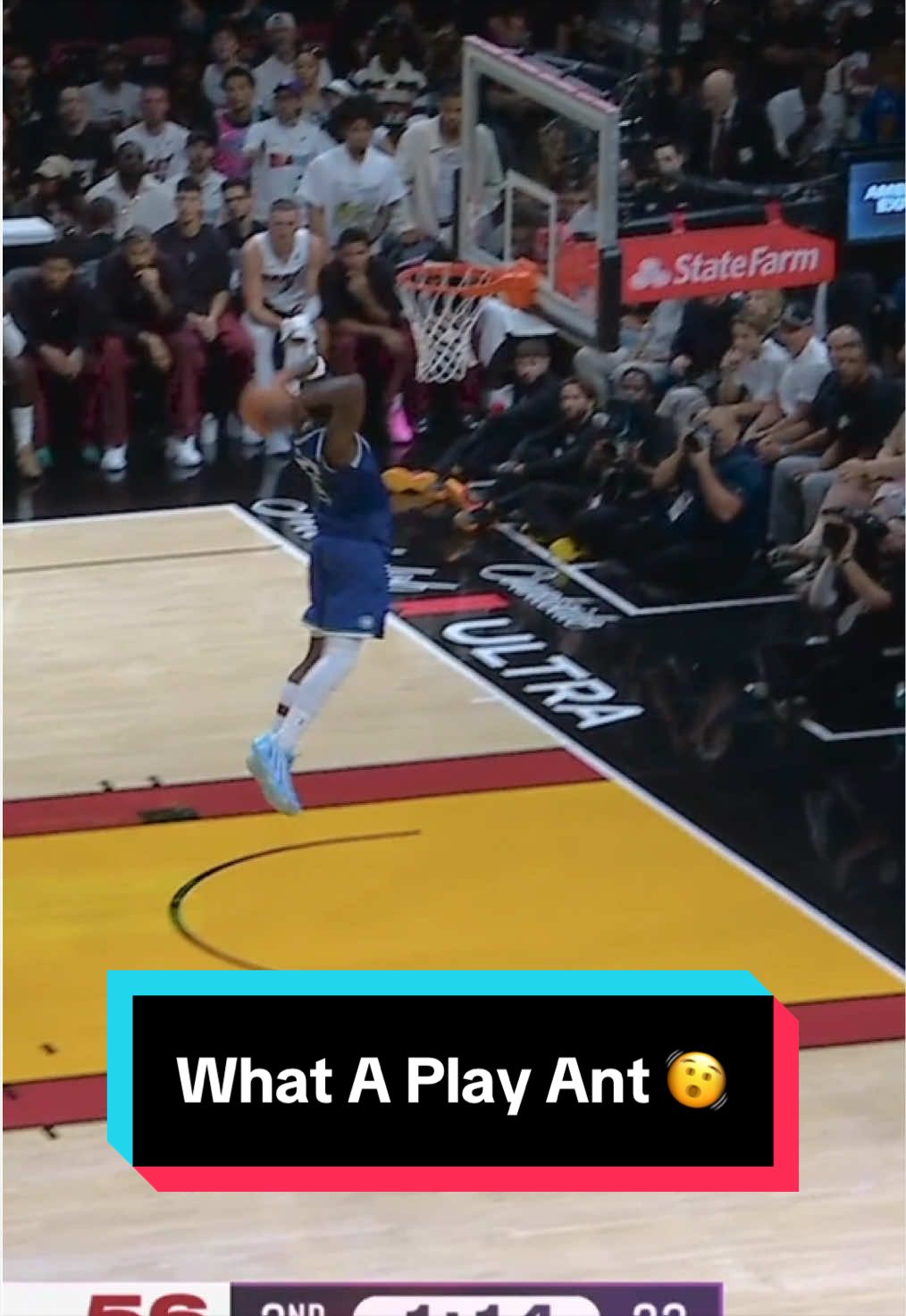 Ant spawned for the steal and throws down the two-hand jam 💥 