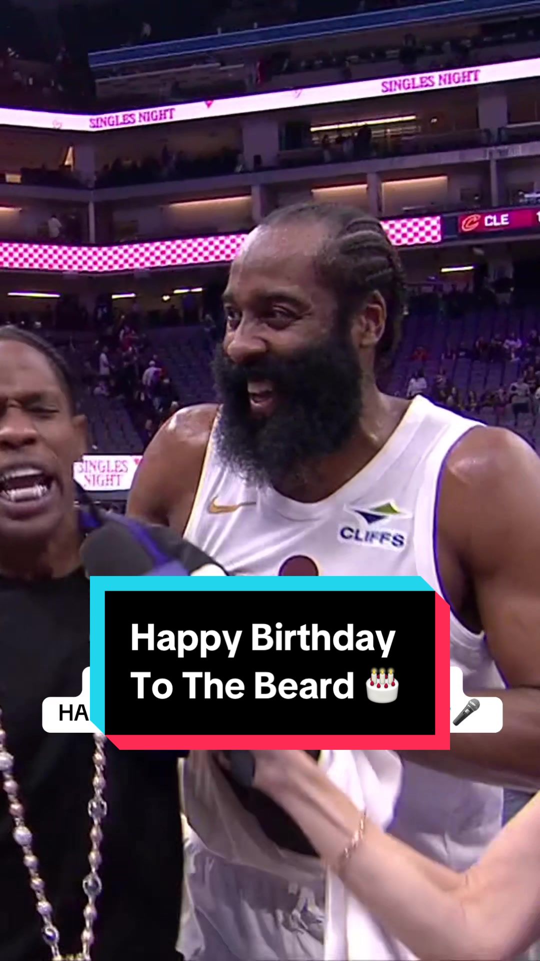 Throwing it back to last season when @Travis Scott interrupted @James Harden's postgame interview after his Cavs debut 🤣