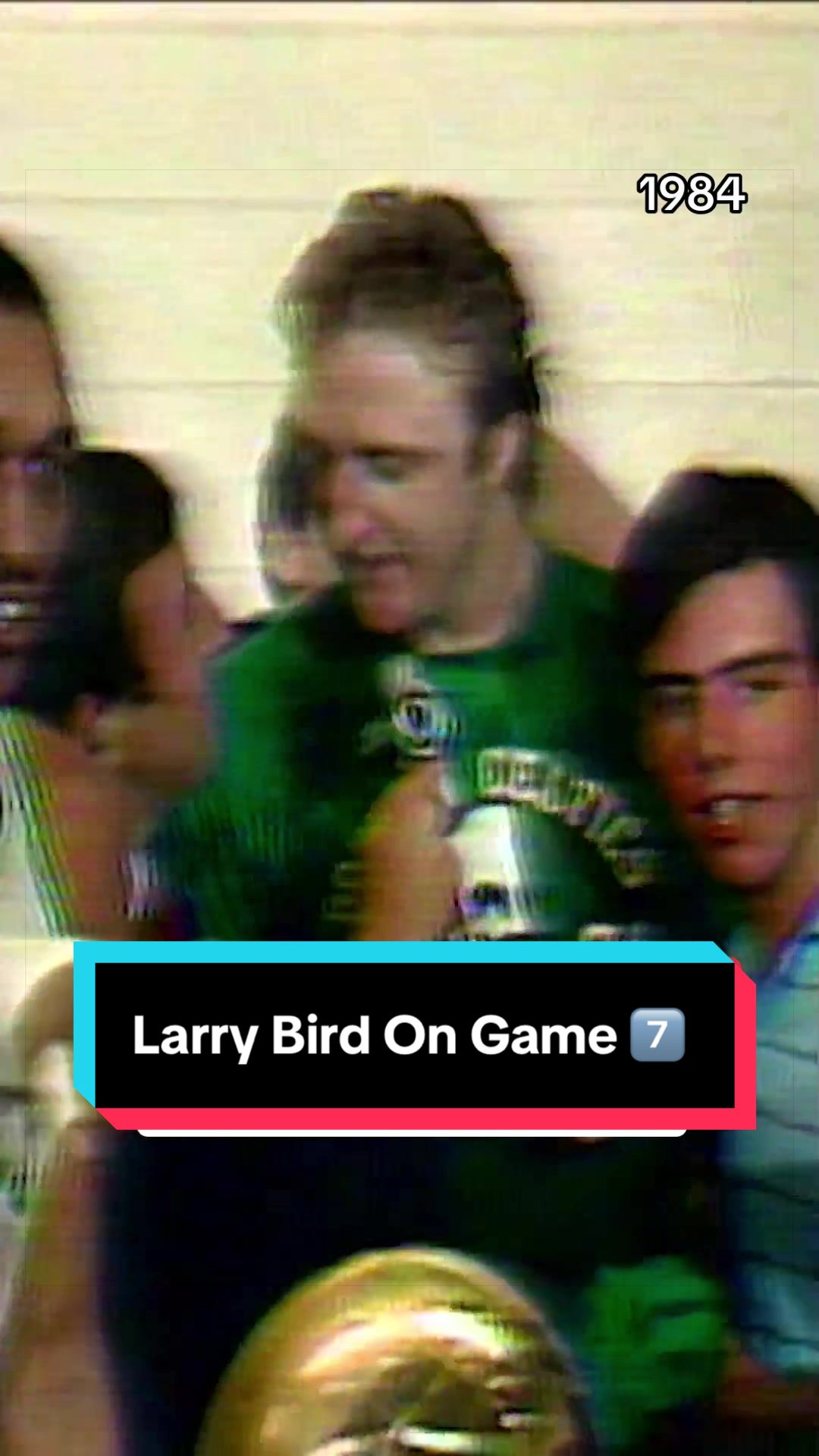 Larry Bird at Game 7 of the 1984 NBA Finals after a Championship win 🏆 