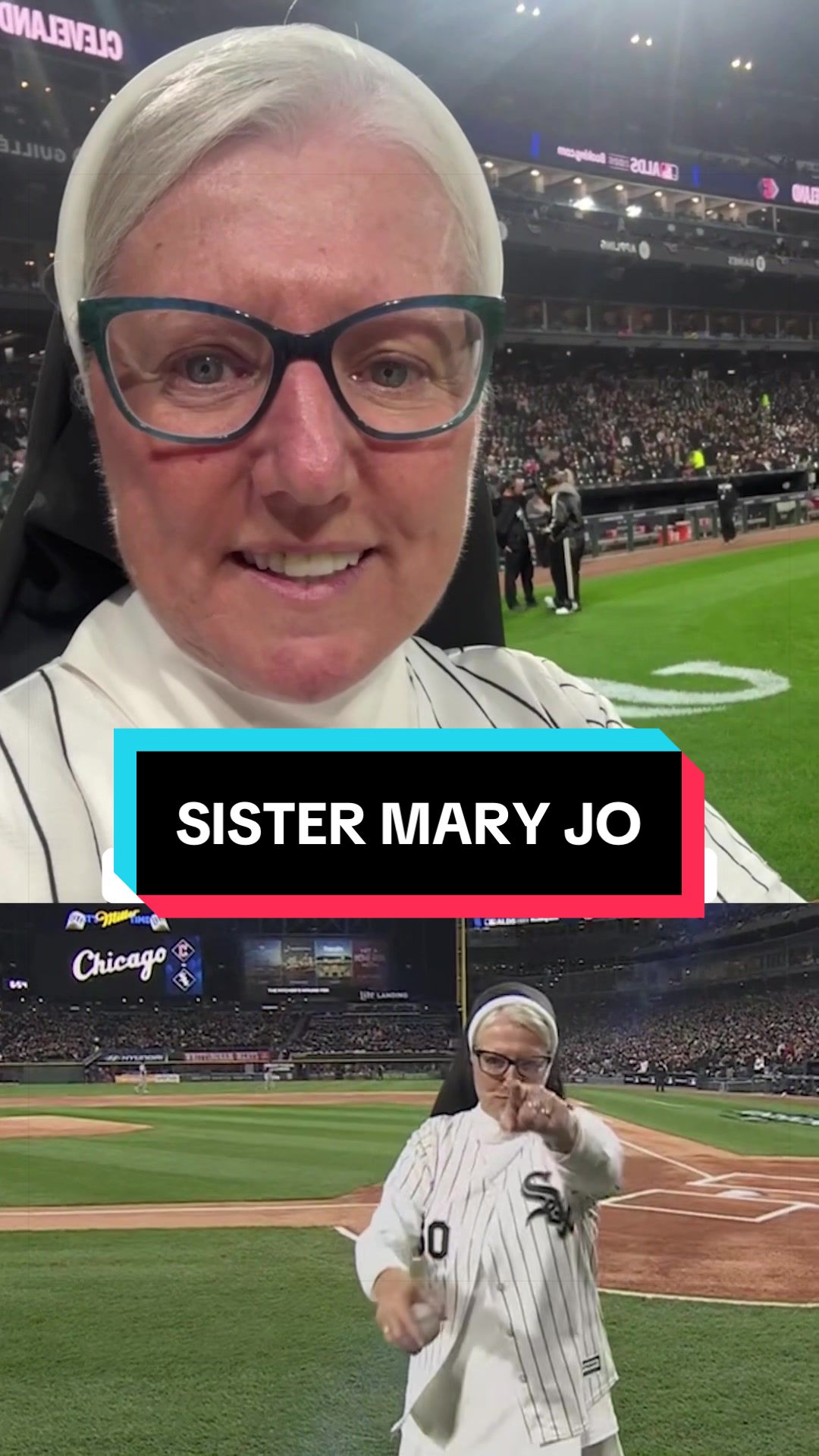 Checking in with Sister Mary Jo before ALDS Game 4!