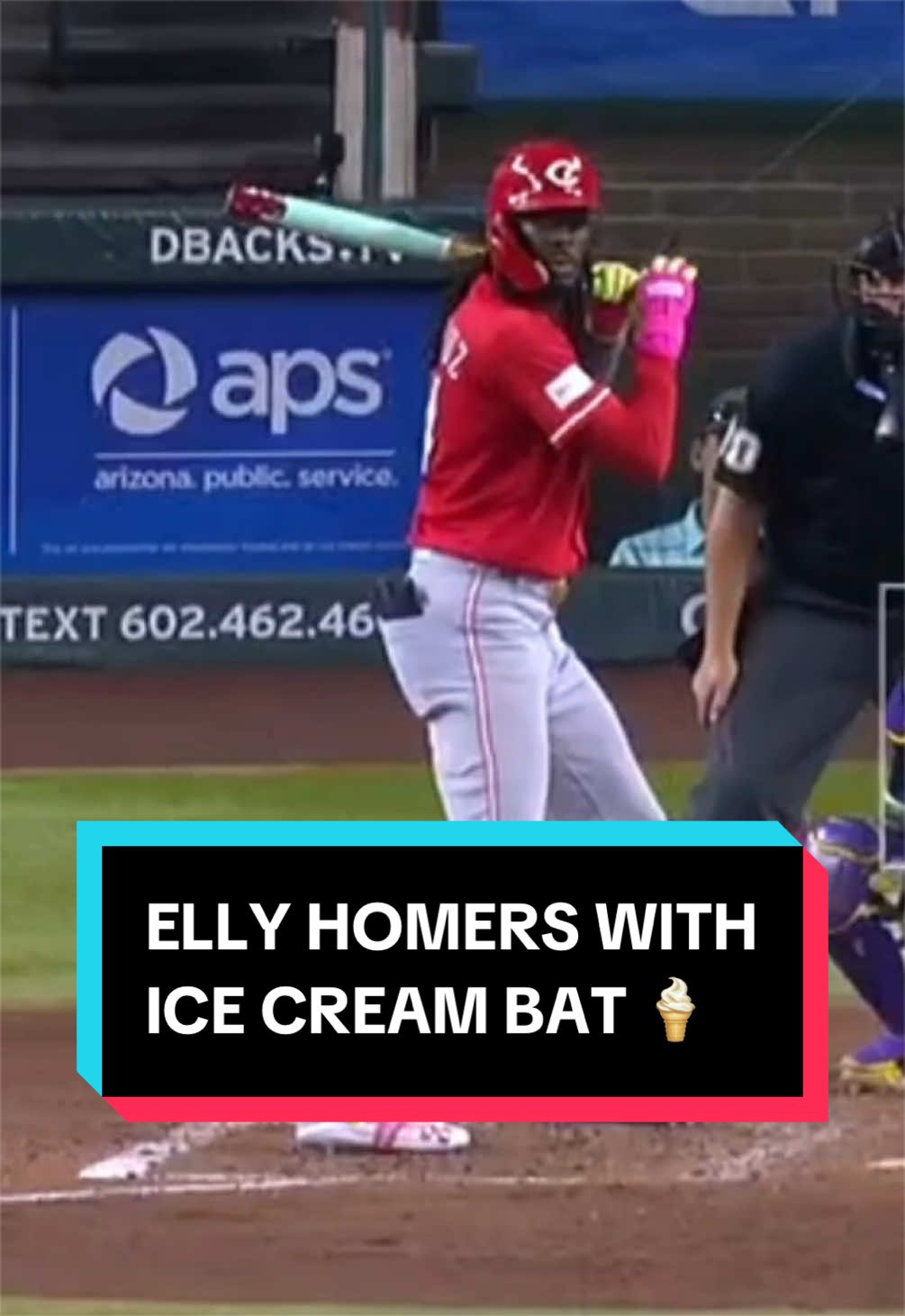 Elly De La Cruz DESTROYED his 21st homer of the season with a custom ice cream bat! 🍨 