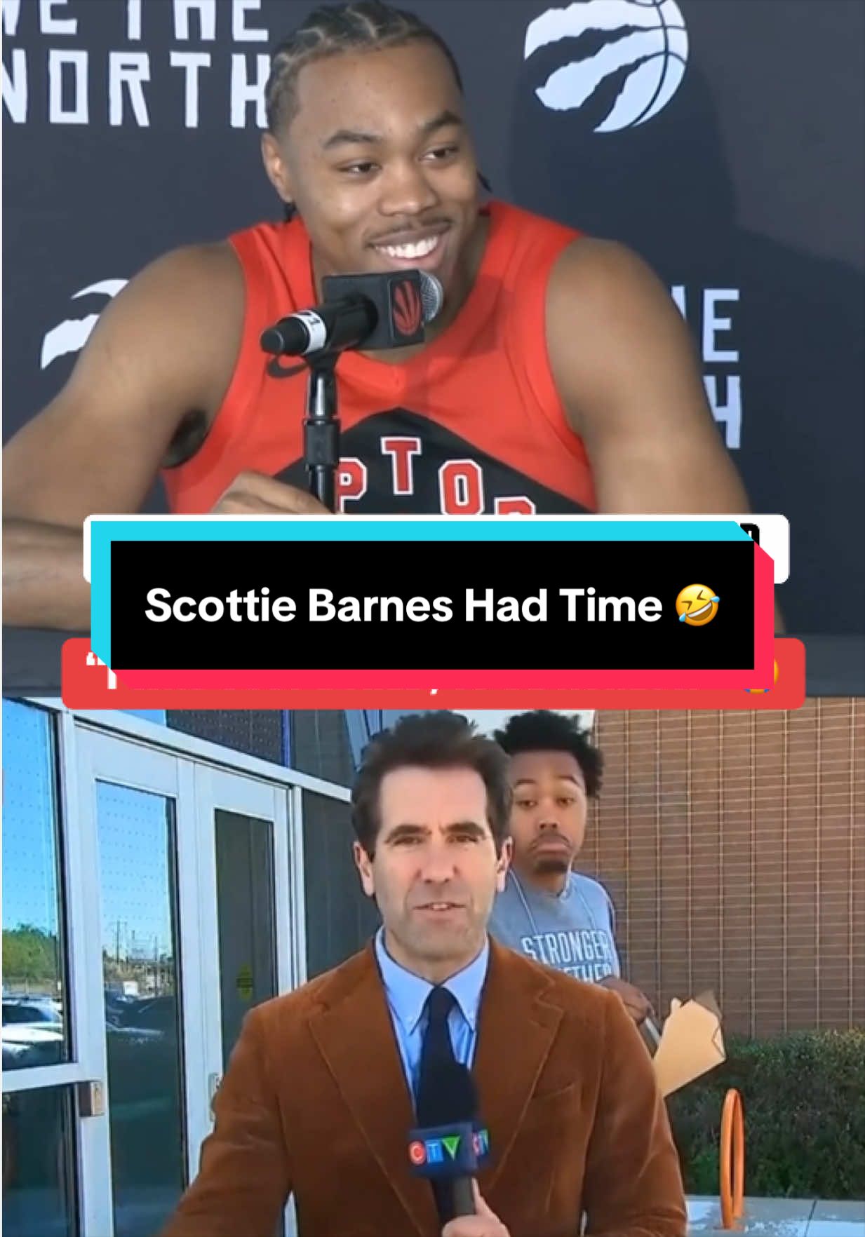 Scottie Barnes had way too much time on his hands this day 😂 (via: TSN Sports) 