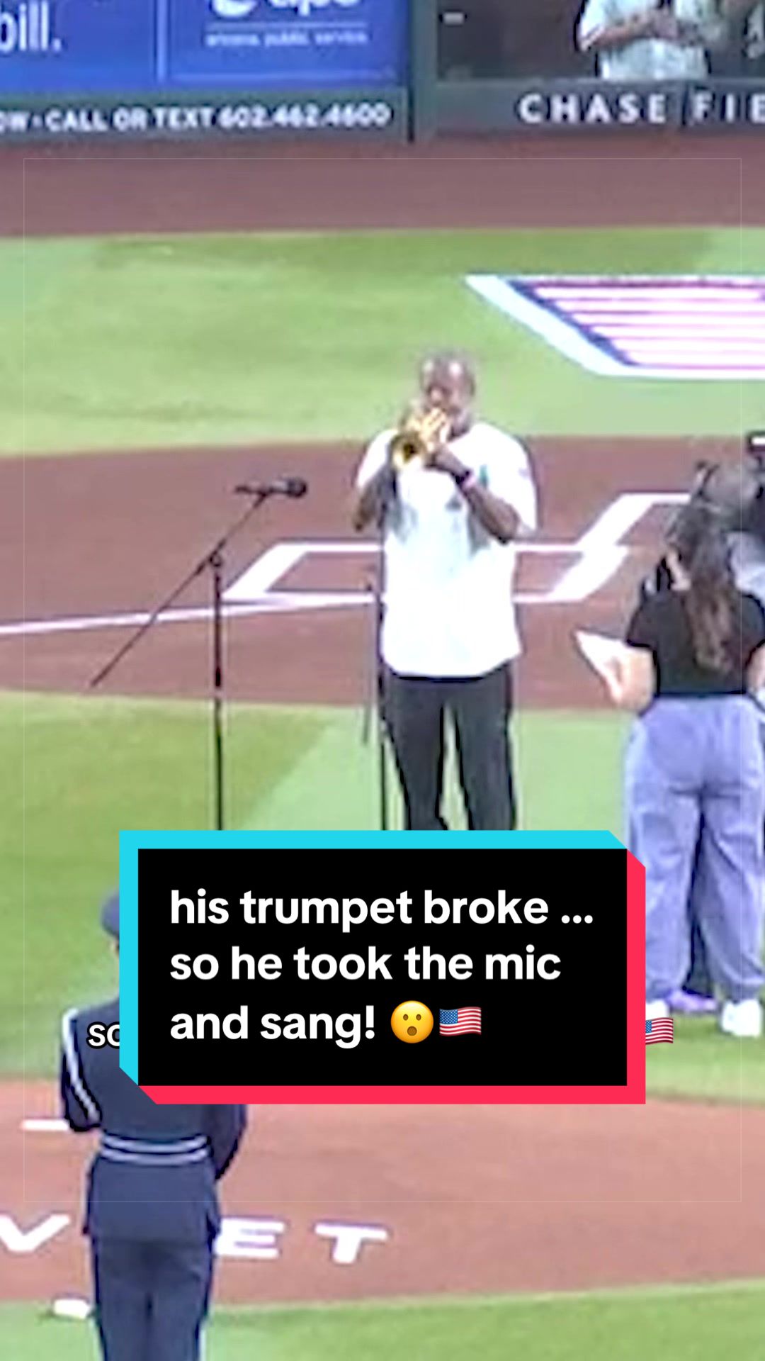 Dr. Jesse McGuire was performing the national anthem on his trumpet when suddenly his instrument malfunctioned 😳