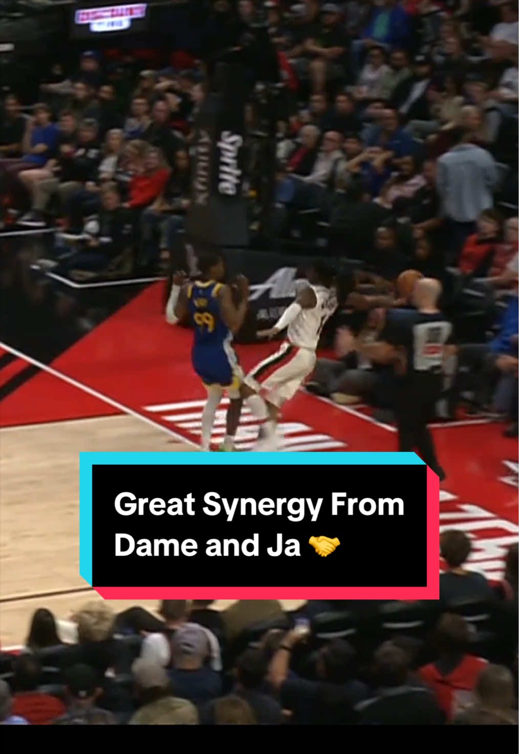 Ja hustles down the rebound and gets it back to Dame for the layup 🔥 