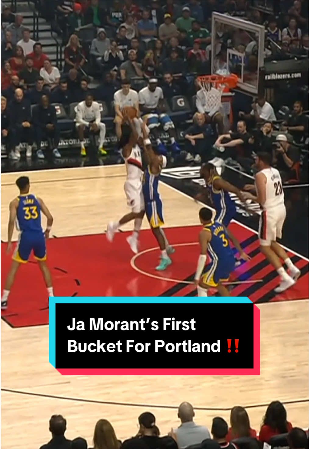Ja Morant stays with it to score his first bucket as a Blazer 👏 