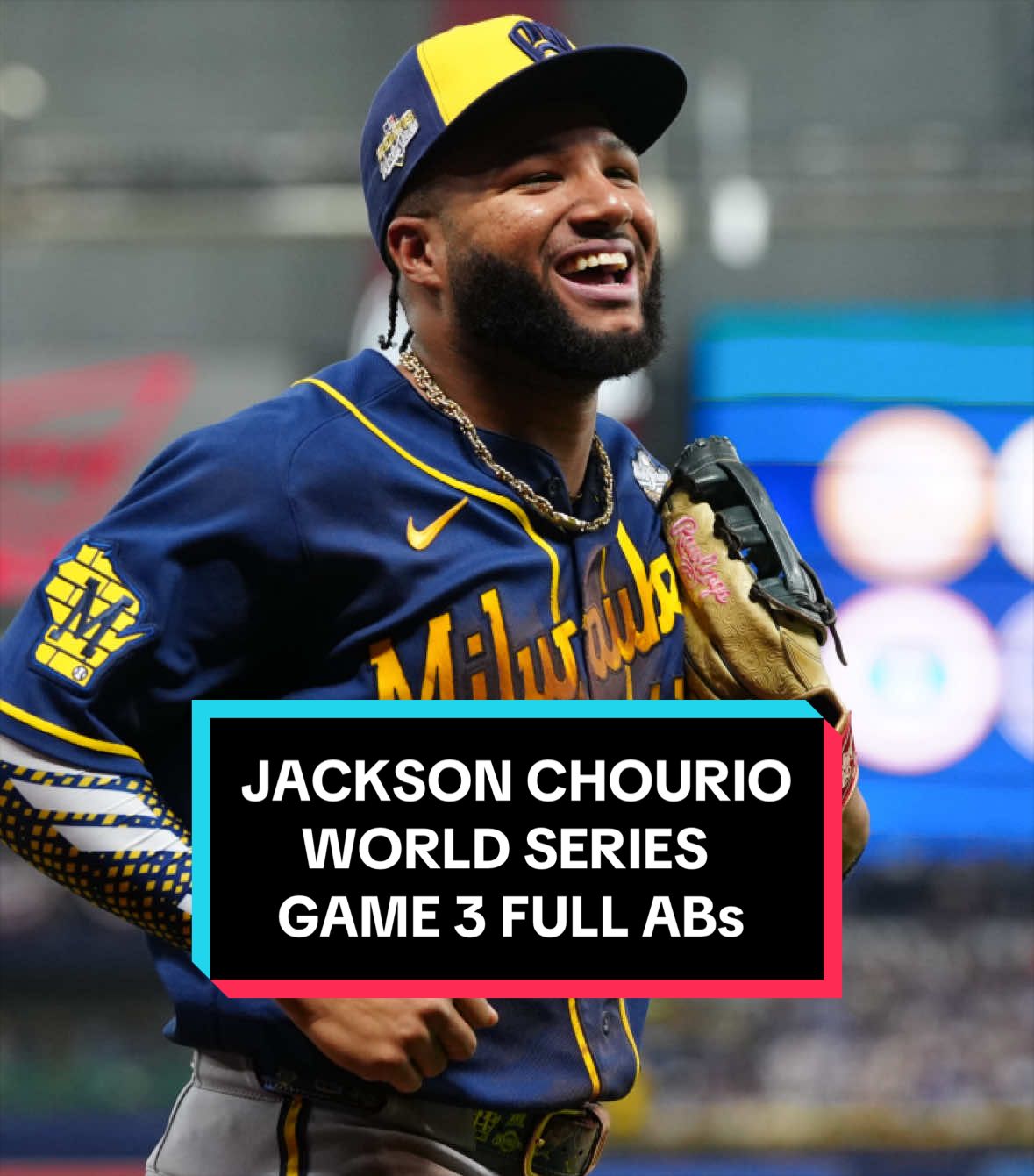World Series Game 3 marked Jackson Chourio's 9th career multi-hit Postseason game, tying Andruw Jones for the most in MLB history before turning 23.