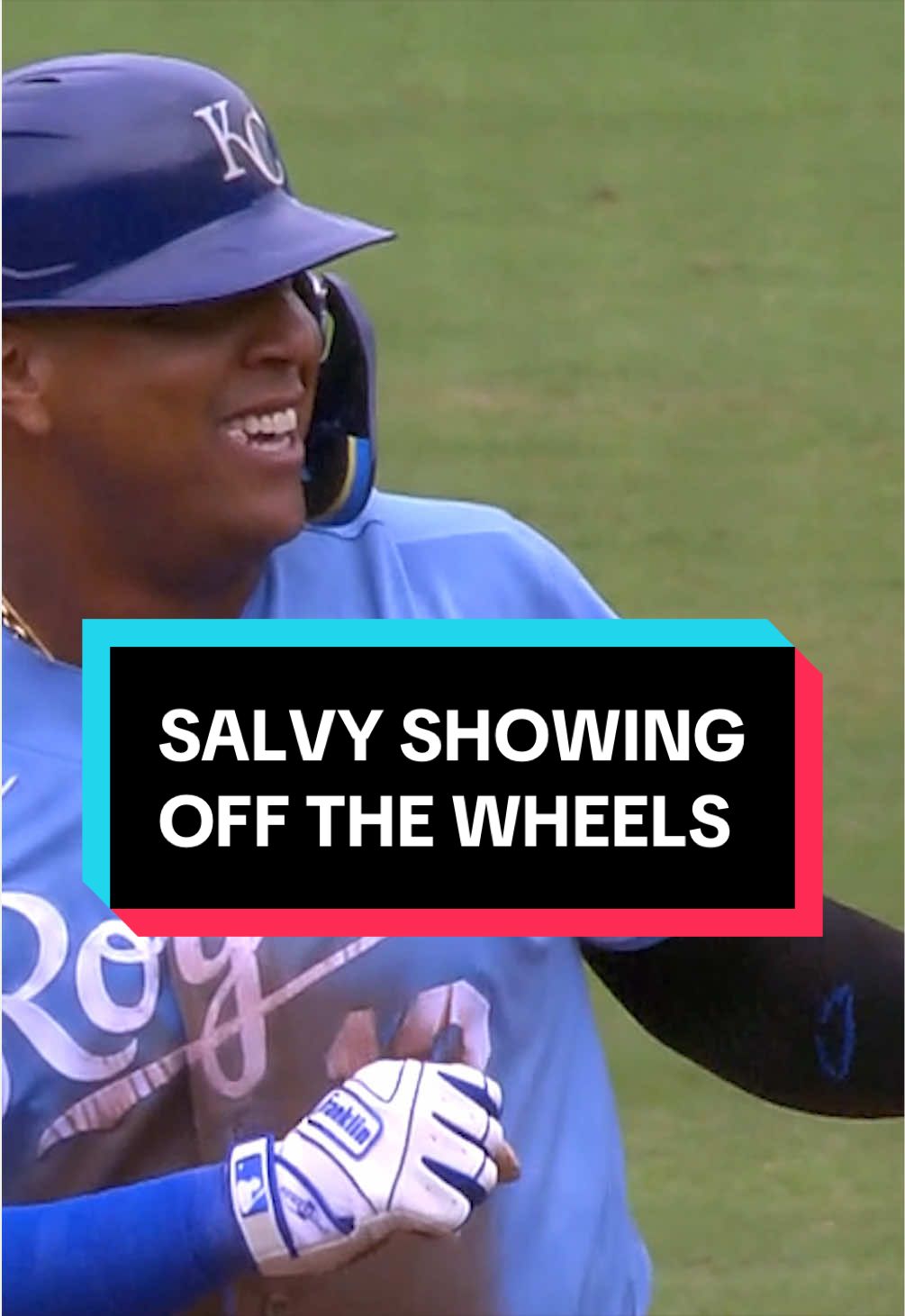Salvador Perez showing off the wheels recording his first stolen base since 2021!