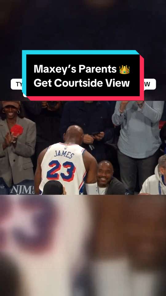 Sitting courtside for Tyrese Maxey and getting the full LeBron James chalk toss experience 🍿🔥 