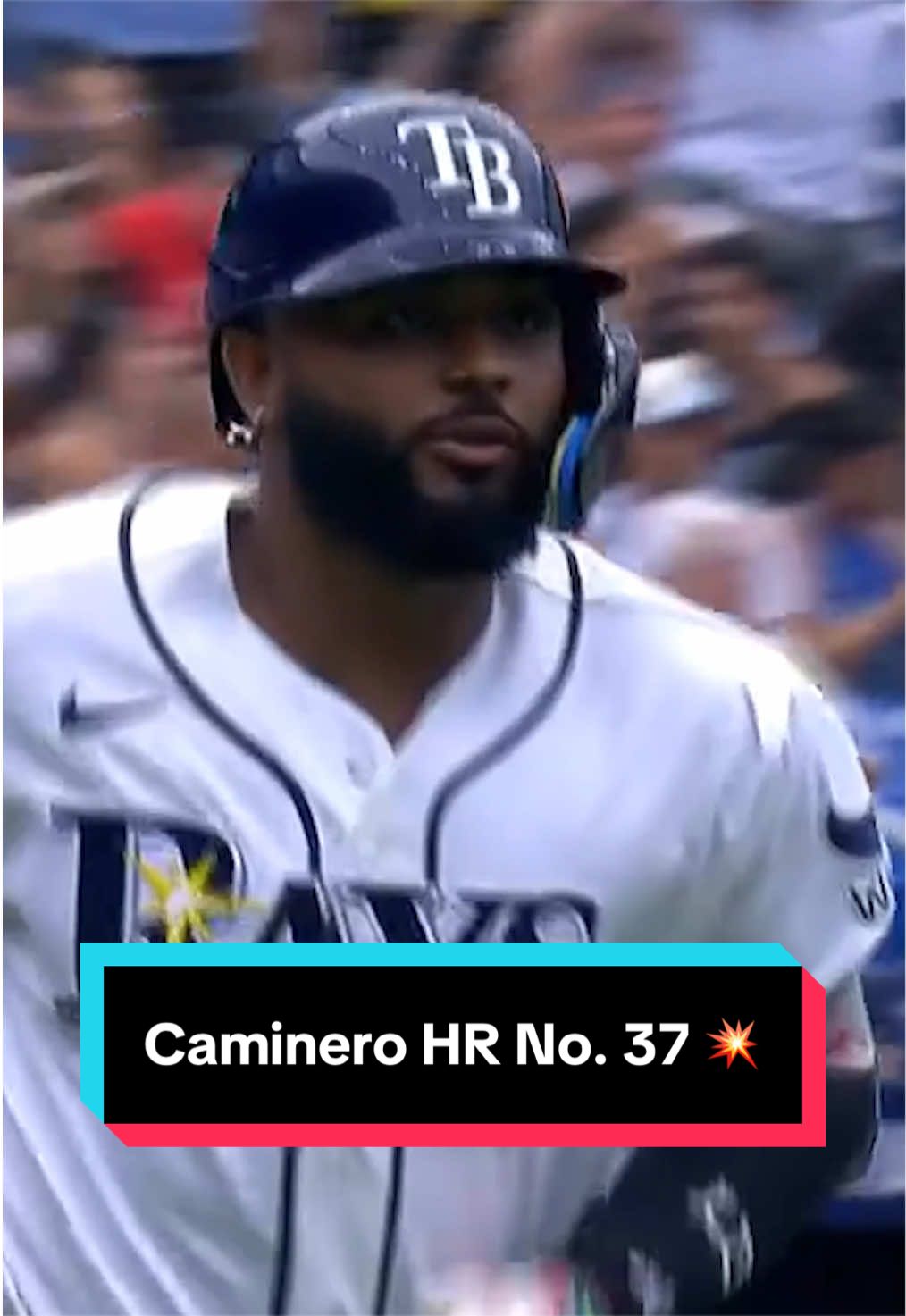 Junior Caminero crushes home run No. 37 and is now tied atop the American League HR leaderboard with Yordan Alvarez!