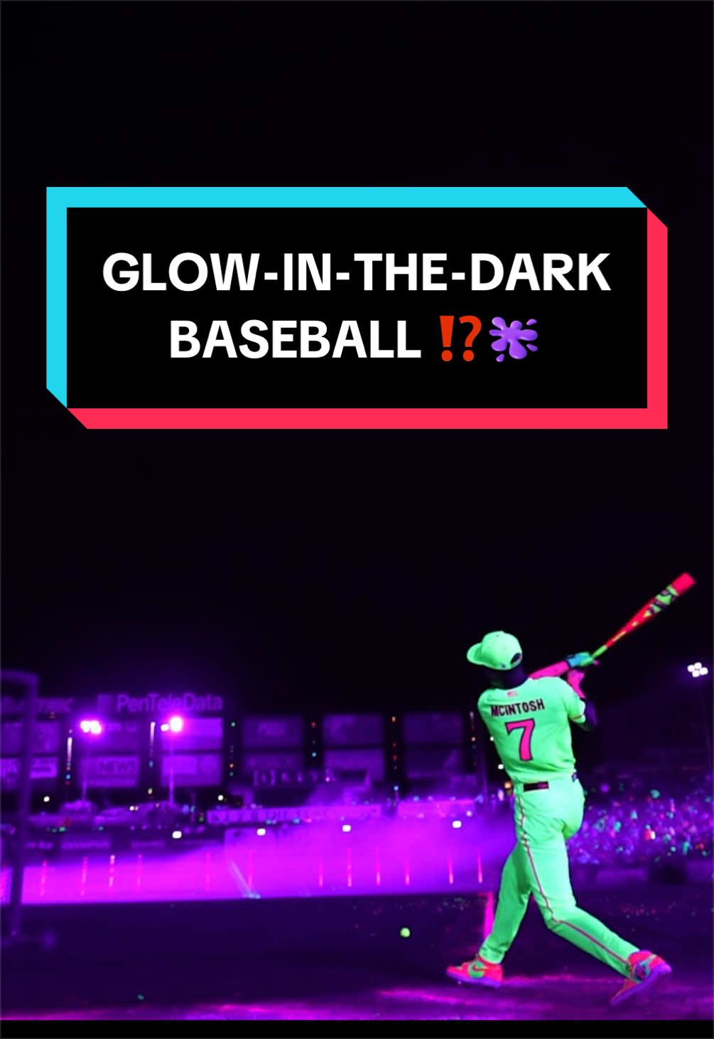 Baseball is being played under blacklight and it’s absolutely electric 🤯