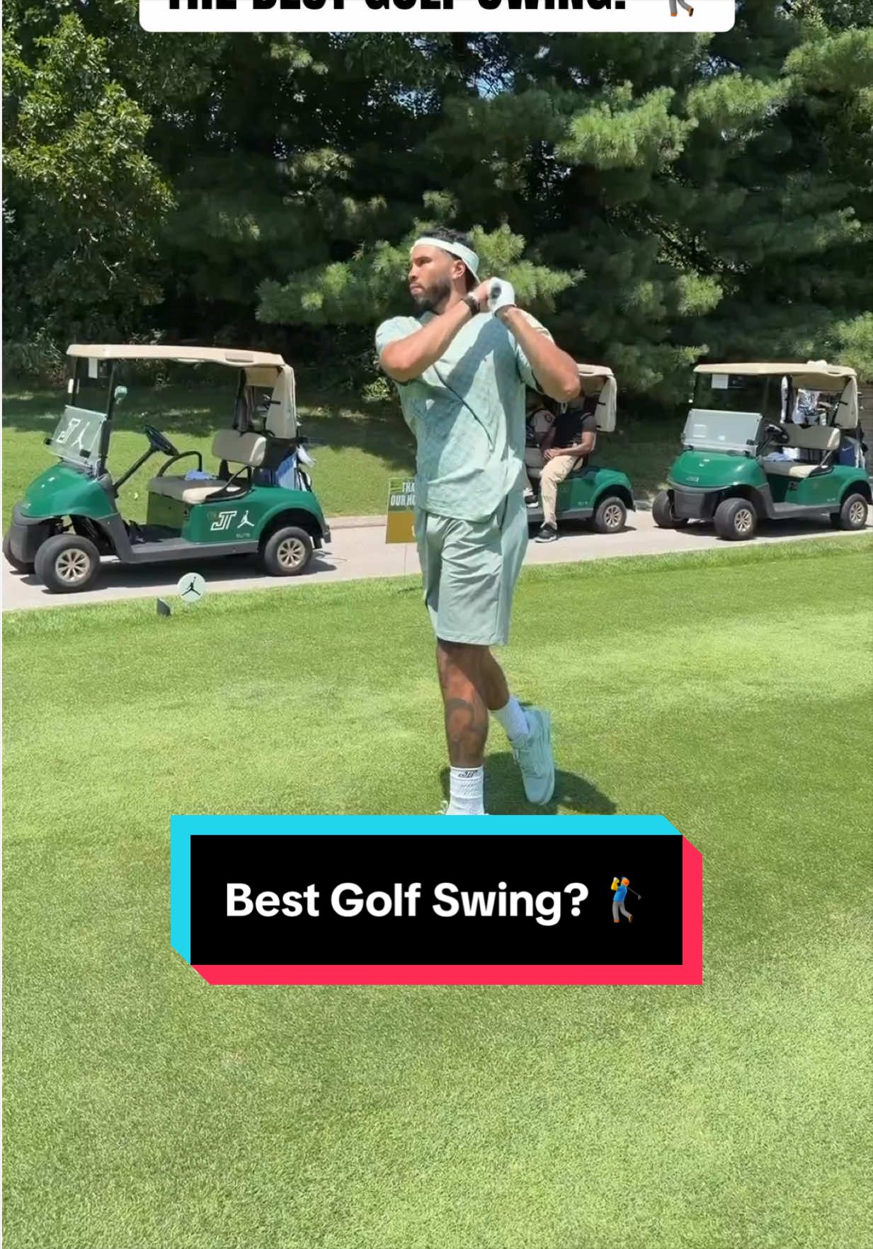 WHO HAS THE SMOOTHEST GOLF SWING: Tatum, LeBron, Steph, Reaves, Maxey, Hart, LaVine, Clarkson or Caruso? ⛳️ 