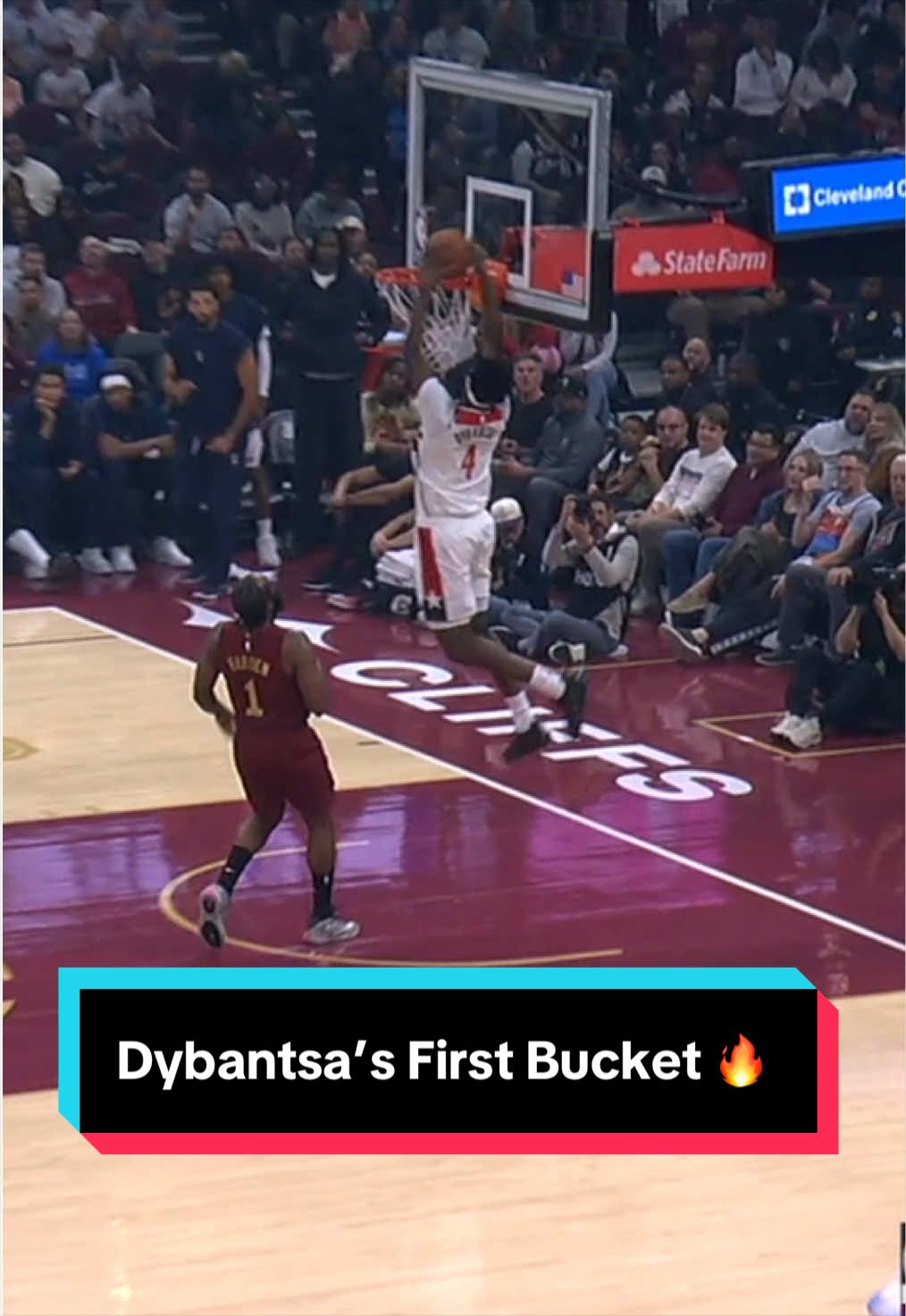 AJ Dybantsa dunks it for his first NBA bucket with the @Washington Wizards 💥 