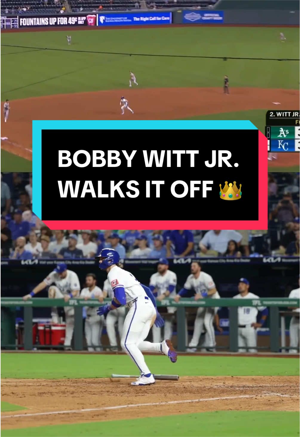Bobby Witt Jr. delivers a walk-off single for the @Kansas City Royals! 