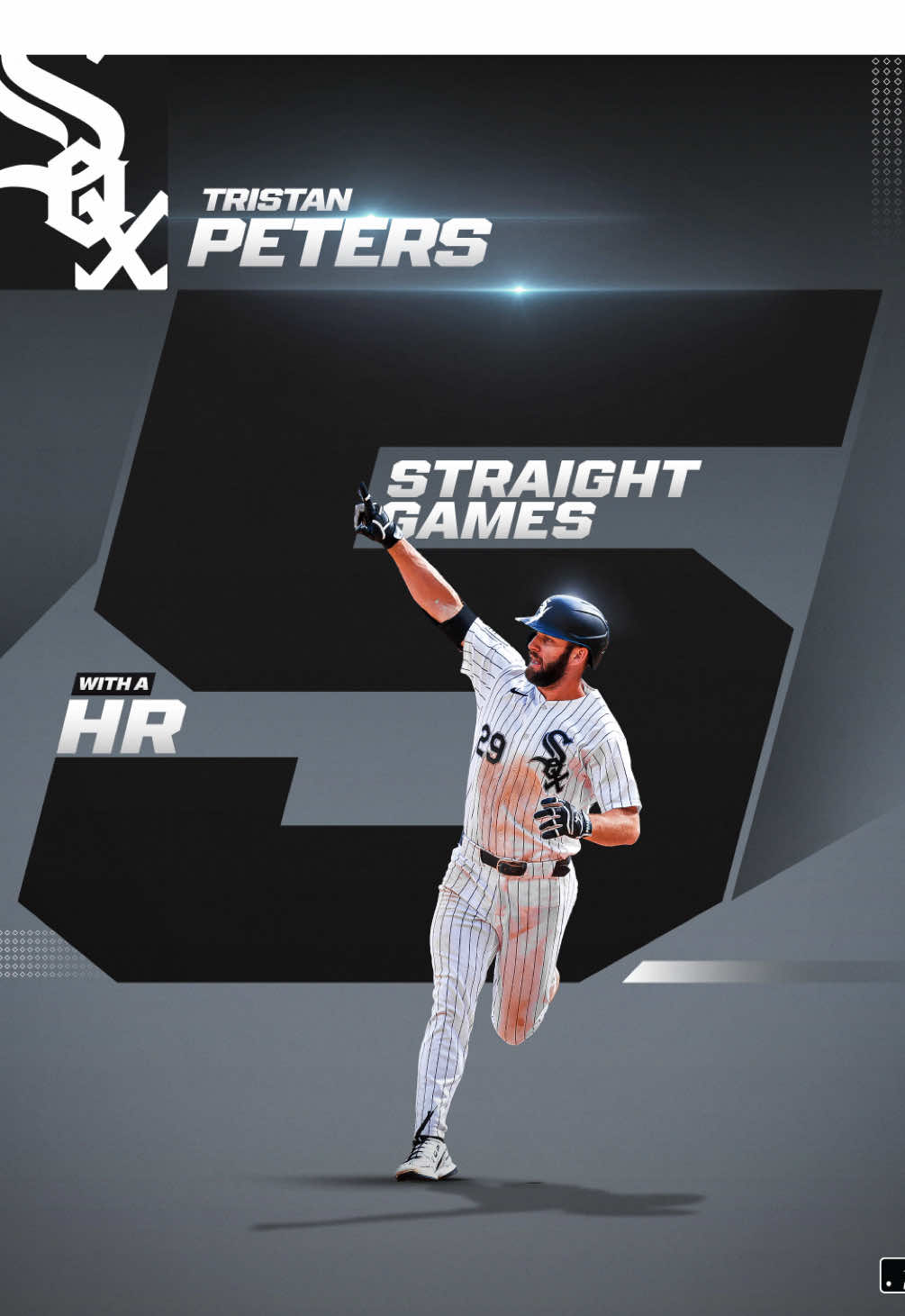Tristan Peters becomes the second White Sox player (Munetaka Murakami) to homer in 5 consecutive games this season and just the 8th in franchise history!