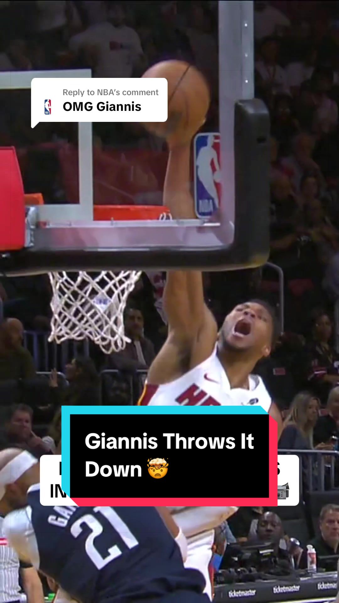 Replying to @NBA Giannis threw it down WITH FORCE 🤯 
